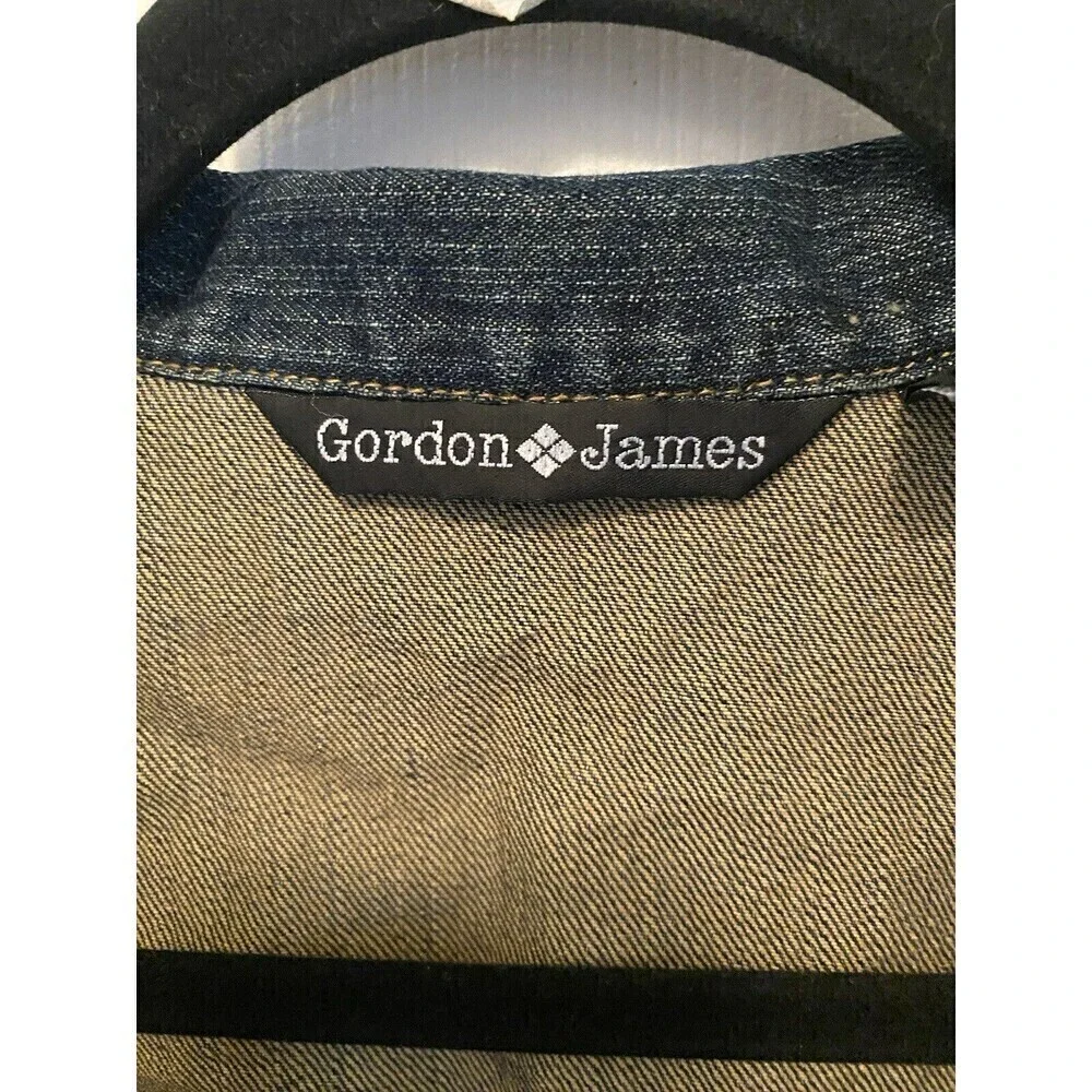 Gordon James embroidered Denim Jean Western studded Jacket Size Small